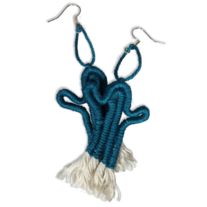 Macramé – náušnice kaktus