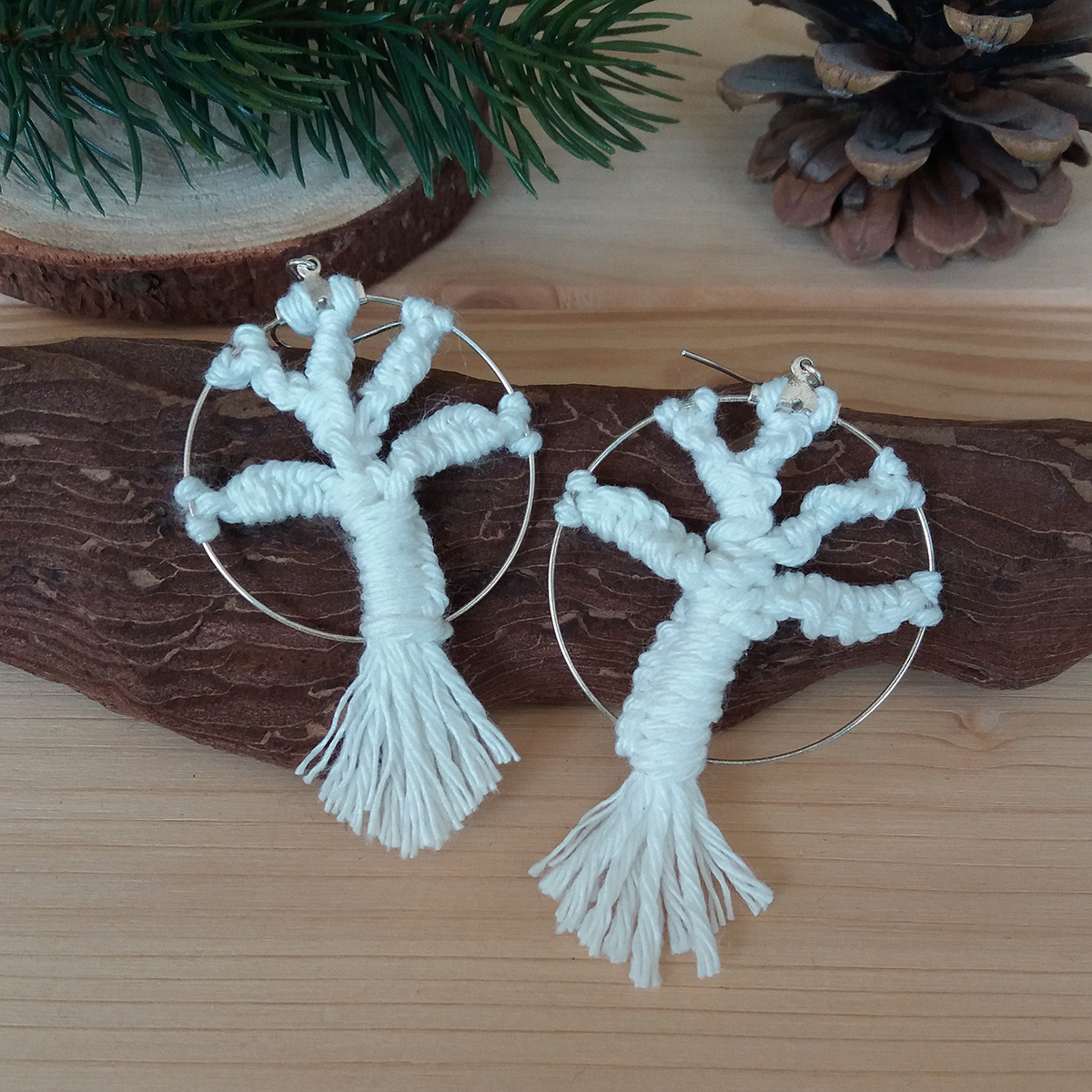 Macramé – náušnice strom života - Obrázek 3